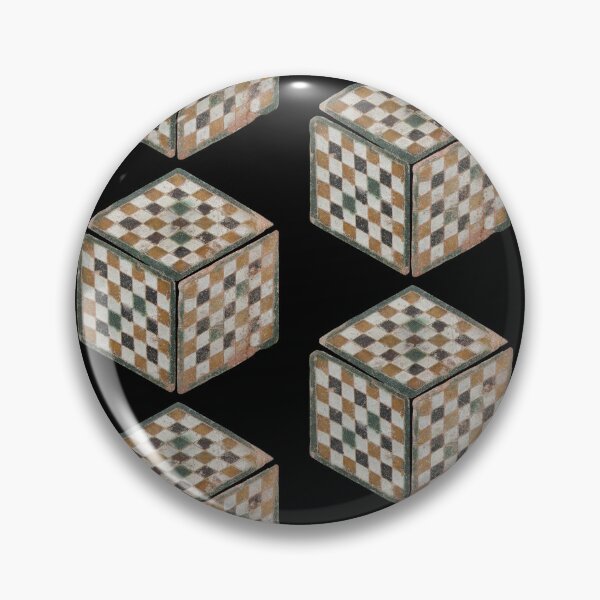 Item preview, Vintage Spanish Cube with Checks Repeating Pattern on Black designed and sold by AnimaliaStar.