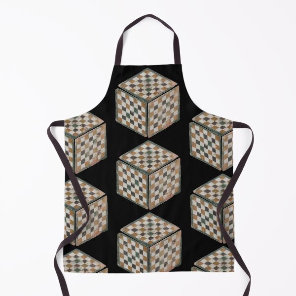 Item preview, Vintage Spanish Cube with Checks Repeating Pattern on Black designed and sold by AnimaliaStar.