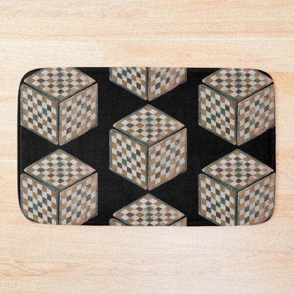 Item preview, Vintage Spanish Cube with Checks Repeating Pattern on Black designed and sold by AnimaliaStar.