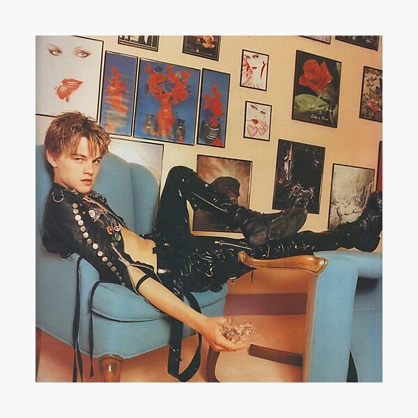 Leonardo DiCaprio - Black Leather Photographic Print