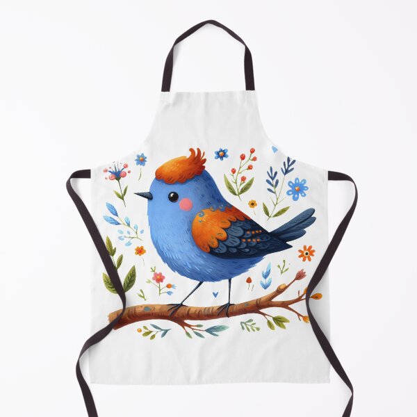 Item preview, Scandinavian Folk Art animal - Blue Bird on a branch by heidiannemorris designed and sold by FOLK ART FUSION by heidiannemorris.