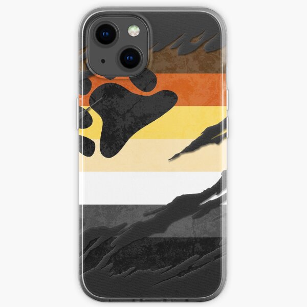 Gay Bear Pride Flag Ripped Reveal iPhone Soft Case