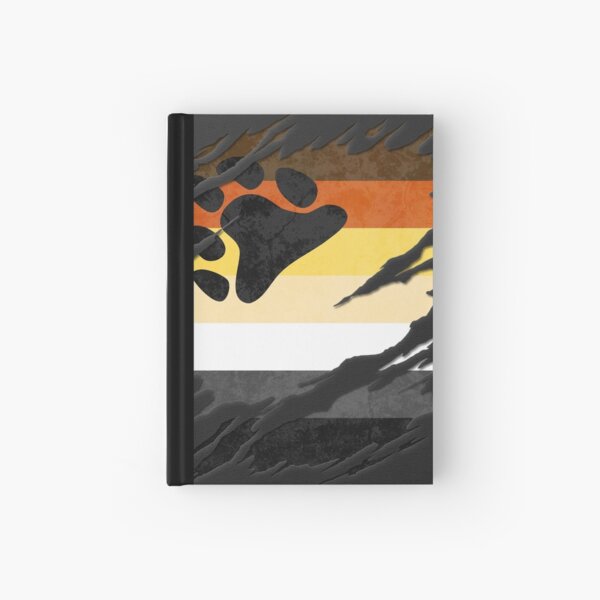 Gay Bear Pride Flag Ripped Reveal Hardcover Journal