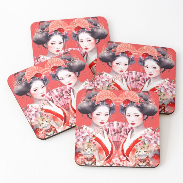 Item preview, Japanese Geisha Cat Blossom designed and sold by Bliss Find And Design.