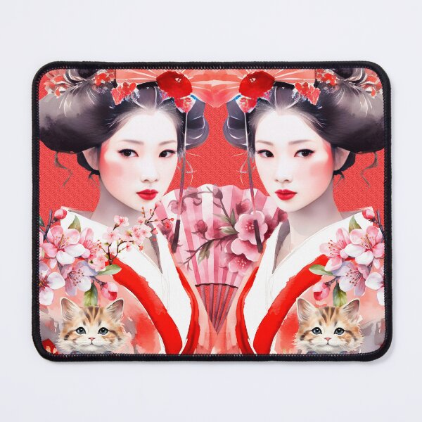 Item preview, Japanese Geisha Cat Blossom designed and sold by Bliss Find And Design.