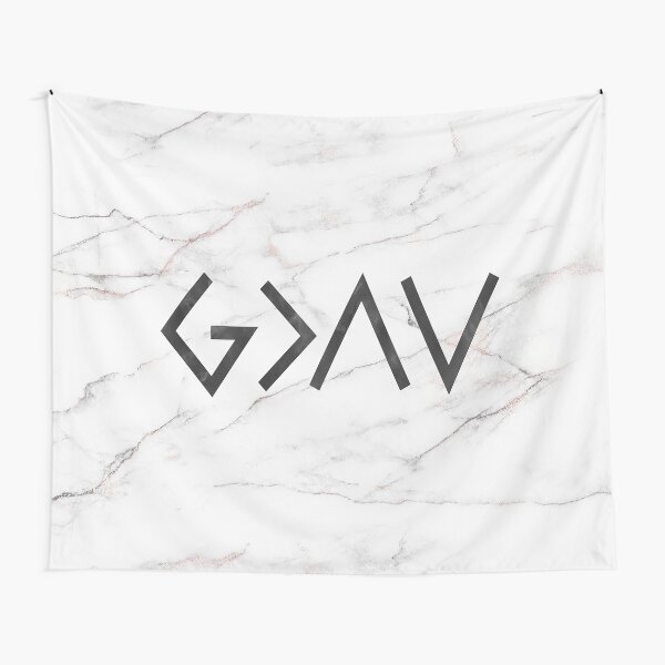 God is greater than the highs and lows - Christian marble design Tapestry