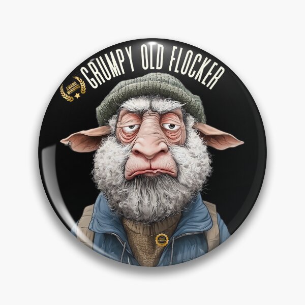 Item preview, Grumpy Old Flocker Unique Funny Cartoon Sheep Farmer Animal designed and sold by MTJ-Mushrooms.