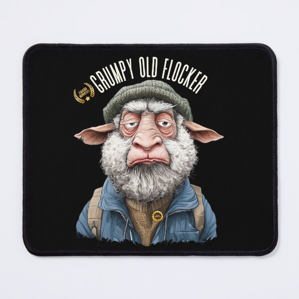 Item preview, Grumpy Old Flocker Unique Funny Cartoon Sheep Farmer Animal designed and sold by MTJ-Mushrooms.