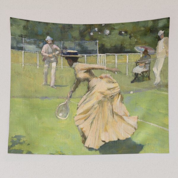 Item preview, Well played! | female tennis Newport landscape painting print | by John Lavery  designed and sold by Jéanpaul  Ferro.