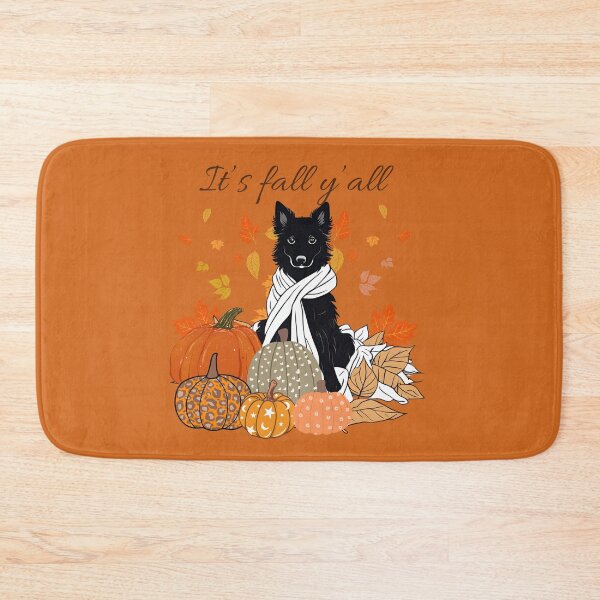 Item preview, Copy of 'It's Fall Y'all - Cozy Belgian Shepherd  Groenendael with Pumpkins and Leaves" designed and sold by GoodyPaws.