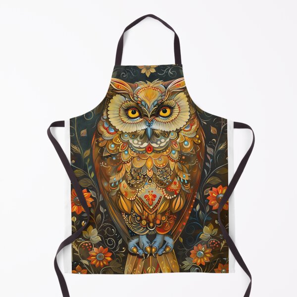 Item preview, Intricately designed colorful owl with floral background designed and sold by Artessie.
