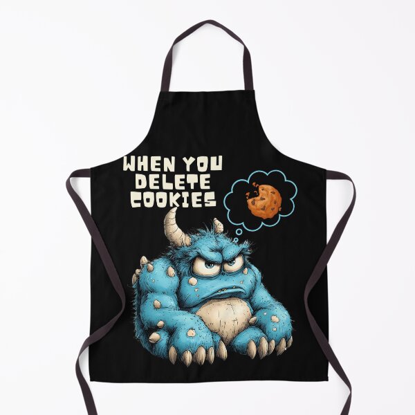 Item preview, Funny Monster Cartoon, When You Delete Cookies, Foodie Humor designed and sold by MTJ-Mushrooms.