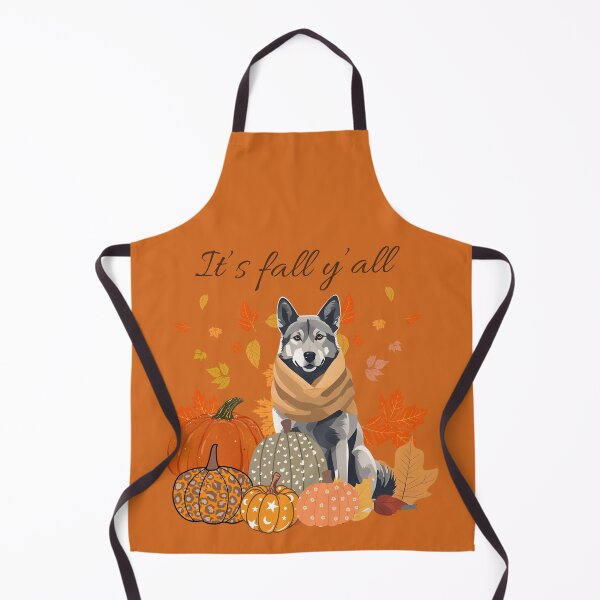Item preview, 'It's Fall Y'all - Cozy Czechoslovakian Wolfdog with Pumpkins and Leaves" designed and sold by GoodyPaws.