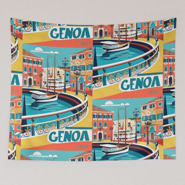Item preview, Genoa Italy Vintage Travel Tourism  designed and sold by TravelersGems.