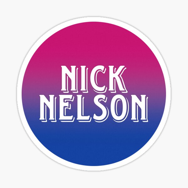 Vista previa del artículo con la obra «Pegatina bisexual de Nick Nelson», diseñado y vendido por nerdspride.