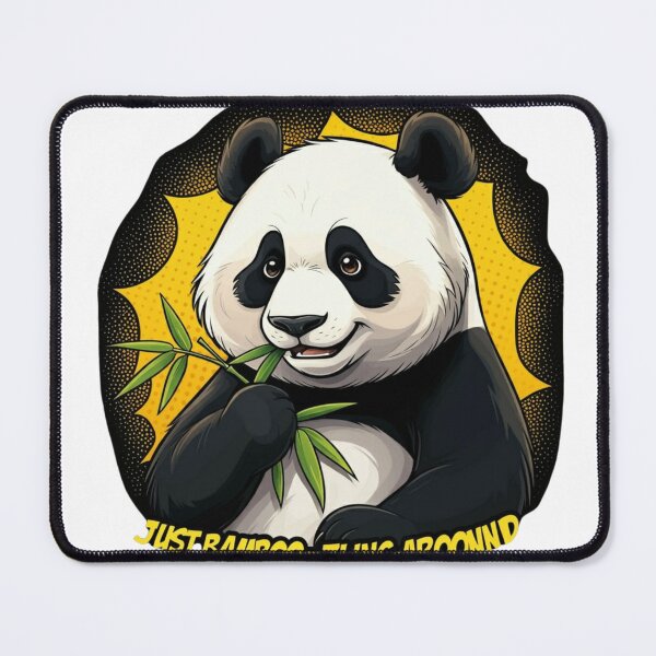 Item preview, A cartoon panda chewing a bamboo leaf with the phrase "Just Bamboo-zling Around". designed and sold by osamawaleed1997.