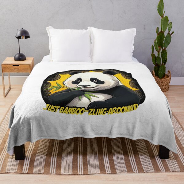 Item preview, A cartoon panda chewing a bamboo leaf with the phrase "Just Bamboo-zling Around". designed and sold by osamawaleed1997.