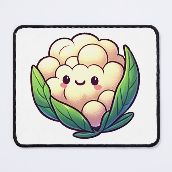 Item preview, Smiling Cartoon Cauliflower with Green Leaves designed and sold by Chokhdi289shop.
