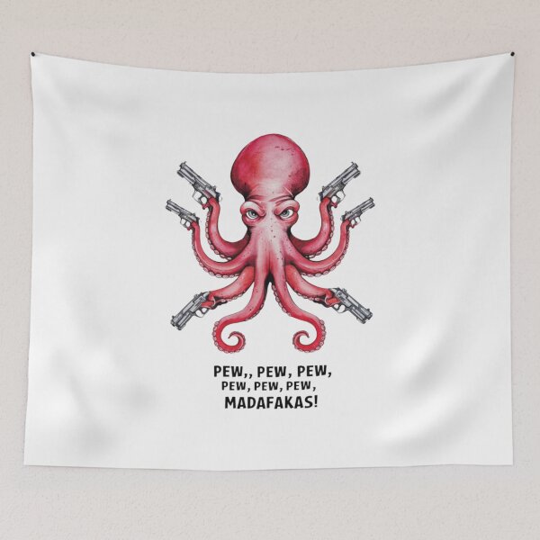 Item preview, Badass Octopus gunslinger, funnyfits70, Humor, Funny designed and sold by FunnyFits70.