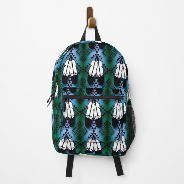 Item preview, Dark Green/ Light Blue Gradient / Black Double Feather Native Print designed and sold by JMWCD.