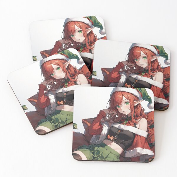 Item preview, Christmas Anime elven girl in a old Santa's house portrait art designed and sold by TheArtistOf2022.