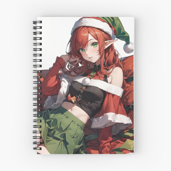 Item preview, Christmas Anime elven girl in a old Santa's house portrait art designed and sold by TheArtistOf2022.