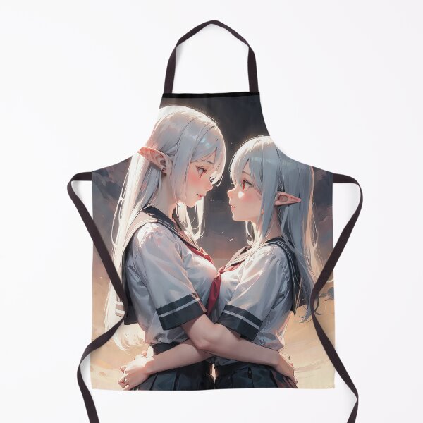Item preview, Two Cute anime elven girls double portrait art designed and sold by TheArtistOf2022.