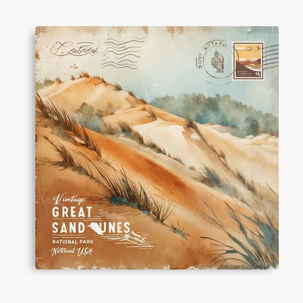 Item preview, Great Sand Dunes National Park Postcard Vintage Retro Travel designed and sold by TravelPostcardGems.