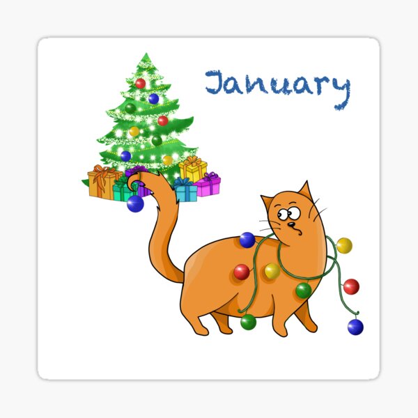 Item preview, New year calendar Adventures of a red cat. January designed and sold by Tetiana Pohurska.
