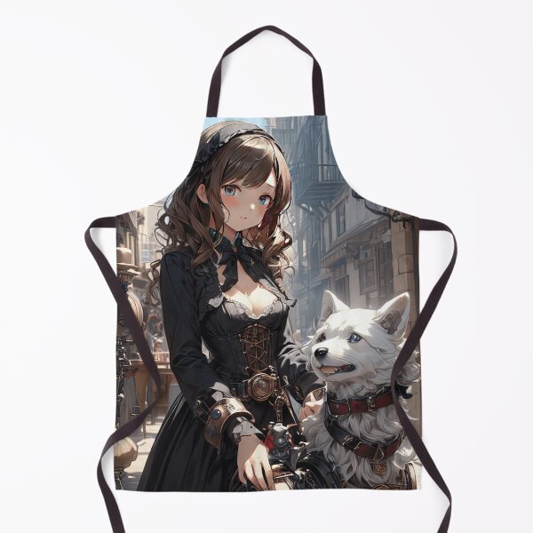 Item preview, Anime Steampunk girl with dog in a fantasy world art designed and sold by TheArtistOf2022.