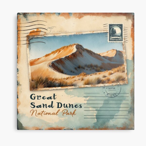 Item preview, Great Sand Dunes National Park Postcard Vintage Retro Travel designed and sold by TravelPostcardGems.