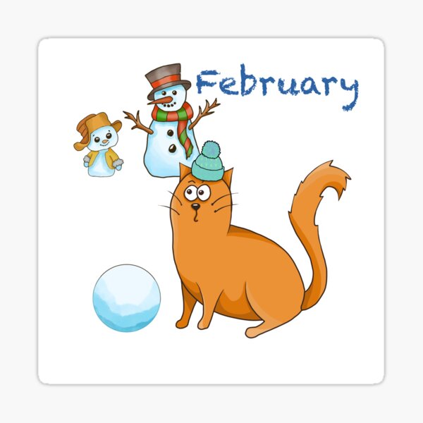 Item preview, Calendar. Adventures of a red cat. February designed and sold by Tetiana Pohurska.