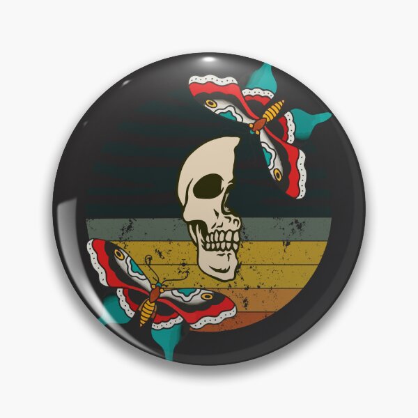 Item preview, Oldschool skull with butterfly designed and sold by MiroArtAbstra.