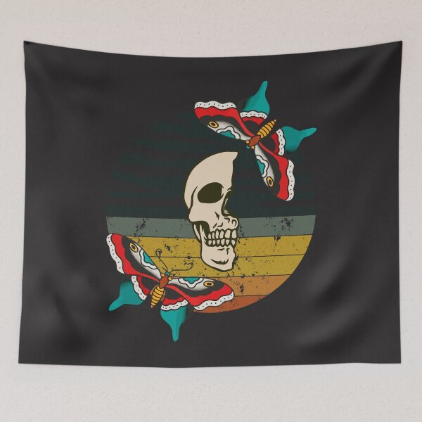 Item preview, Oldschool skull with butterfly designed and sold by MiroArtAbstra.