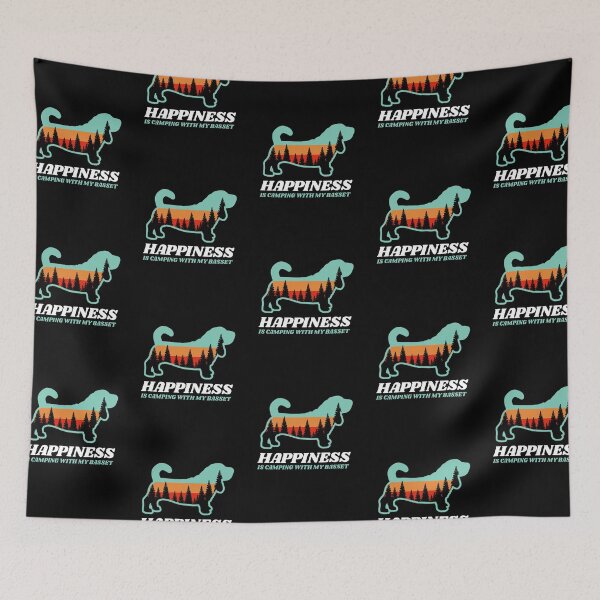 Item preview, Happiness Is Camping With My Basset Hound Gift designed and sold by Guarddogdrive.
