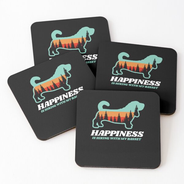 Item preview, Happiness Is Hiking With My Basset Hound Gift designed and sold by Guarddogdrive.