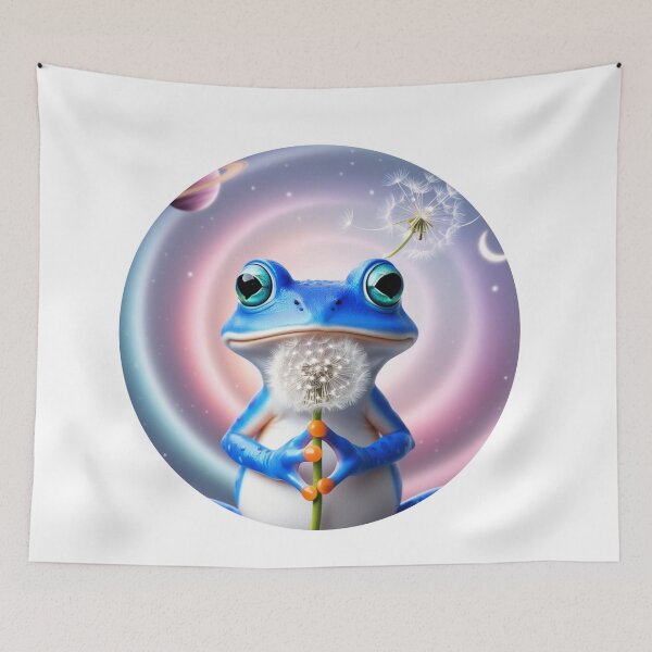 Item preview, Froggie making a wish on a dandelion designed and sold by LeeLeeV.