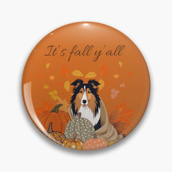 Item preview, 'It's Fall Y'all - Cozy Rough Collie with Pumpkins and Leaves" designed and sold by GoodyPaws.