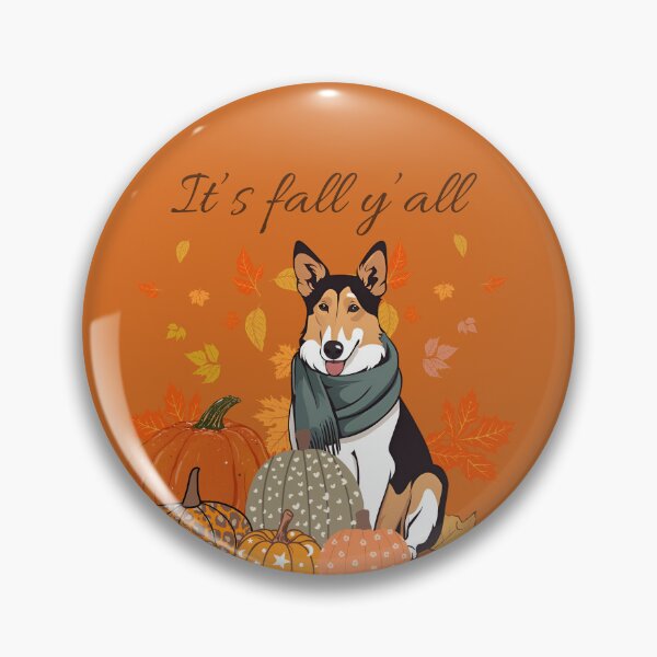 Item preview,  'It's Fall Y'all - Cozy Smooth Collie with Pumpkins and Leaves" designed and sold by GoodyPaws.