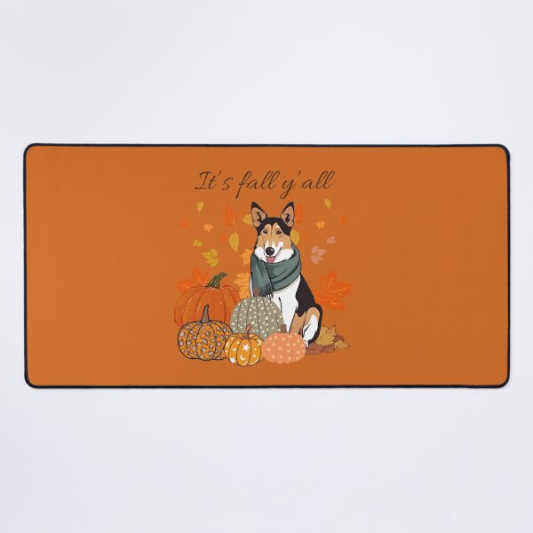 Item preview,  'It's Fall Y'all - Cozy Smooth Collie with Pumpkins and Leaves" designed and sold by GoodyPaws.