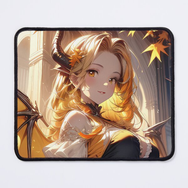 Item preview, Golden gothic vampire anime girl with wings at sunrise portrait art designed and sold by TheArtistOf2022.