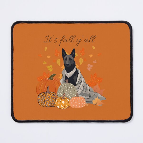 Item preview, 'It's Fall Y'all - Cozy Dutch Shepherd with Pumpkins and Leaves" designed and sold by GoodyPaws.