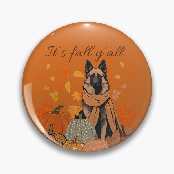 Item preview,  'It's Fall Y'all - Cozy belgian sheepdog tervuren with Pumpkins and Leaves" designed and sold by GoodyPaws.