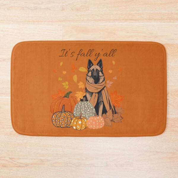 Item preview,  'It's Fall Y'all - Cozy belgian sheepdog tervuren with Pumpkins and Leaves" designed and sold by GoodyPaws.