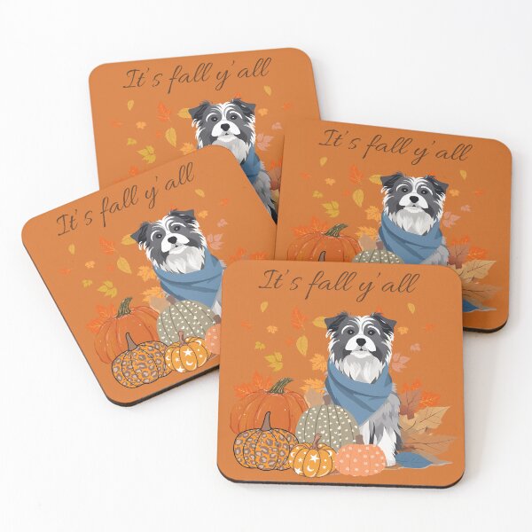 Item preview,   'It's Fall Y'all - Cozy Pyrenean Sheepdog with Pumpkins and Leaves" designed and sold by GoodyPaws.