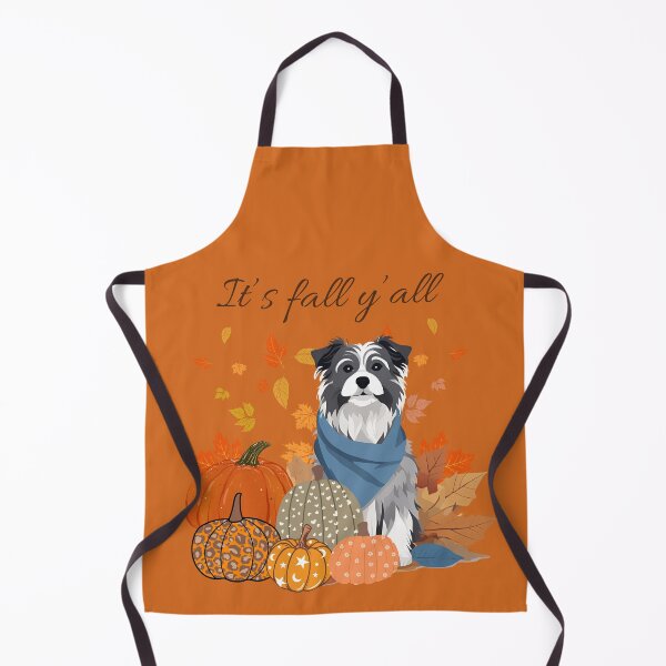 Item preview, 'It's Fall Y'all - Cozy Pyrenean Sheepdog with Pumpkins and Leaves" designed and sold by GoodyPaws.