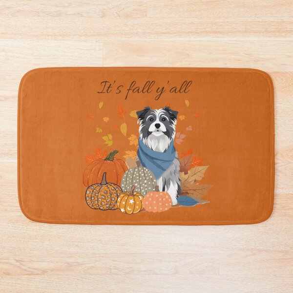 Item preview,   'It's Fall Y'all - Cozy Pyrenean Sheepdog with Pumpkins and Leaves" designed and sold by GoodyPaws.