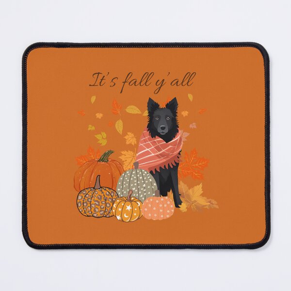 Item preview, 'It's Fall Y'all - Cozy Croatian Shepherd with Pumpkins and Leaves" designed and sold by GoodyPaws.