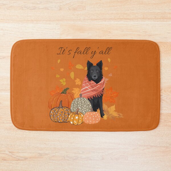 Item preview,  'It's Fall Y'all - Cozy Croatian Shepherd with Pumpkins and Leaves" designed and sold by GoodyPaws.