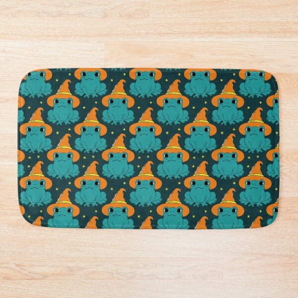 Item preview, Cute Halloween Frogs | Enchanted Witchy Vibe in Orange, Teal and Dark Green designed and sold by colorofmagic.